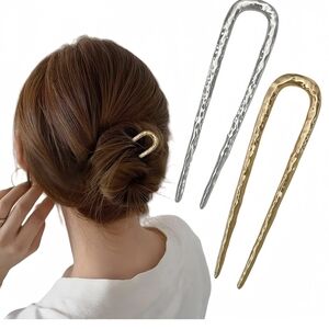 Gold and Silver Hair Forks French Hair Pins